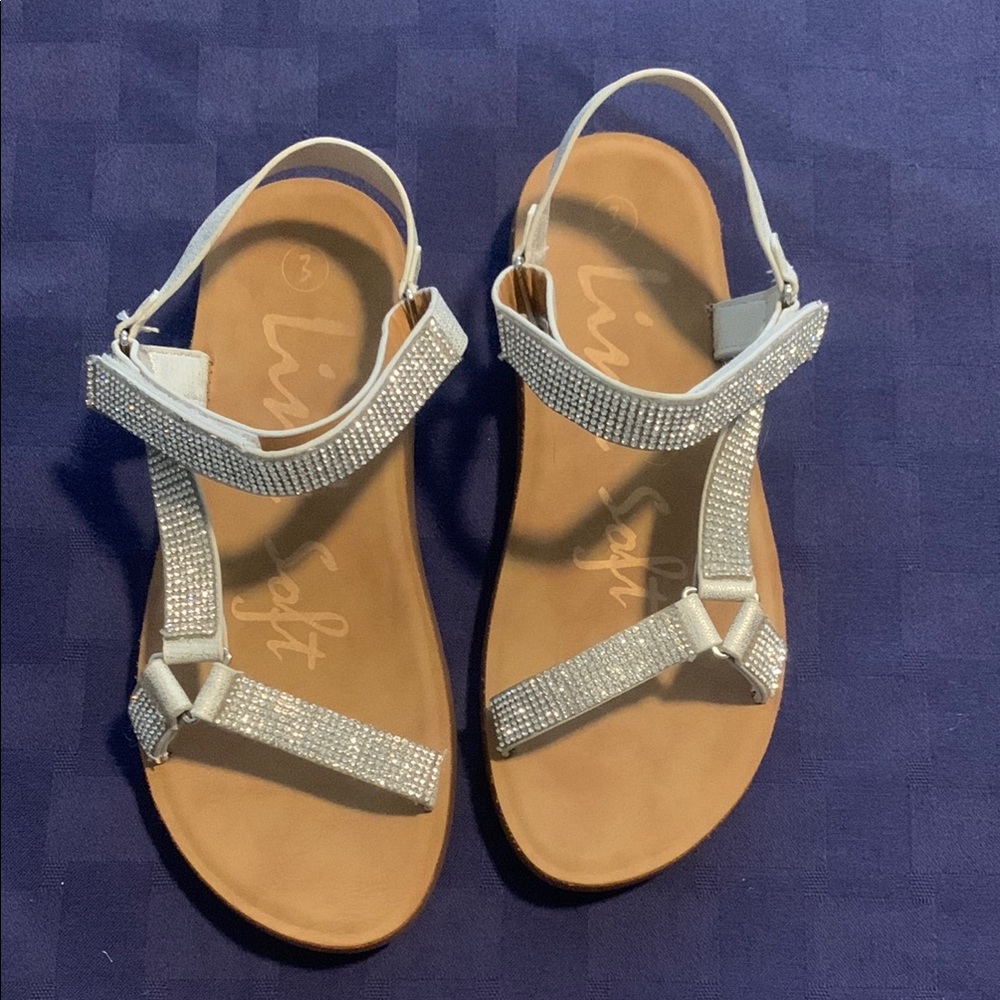 Lina Soft White Sparkle Sandals